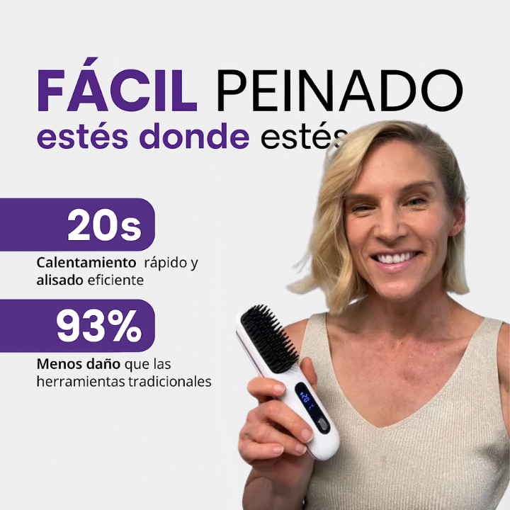 Cepillo Alisador Portátil Inalámbrico